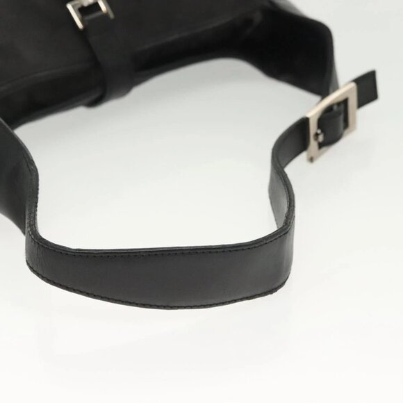 GUCCI GG Canvas Jackie Shoulder Bag Black Silver - Picture 6 of 15